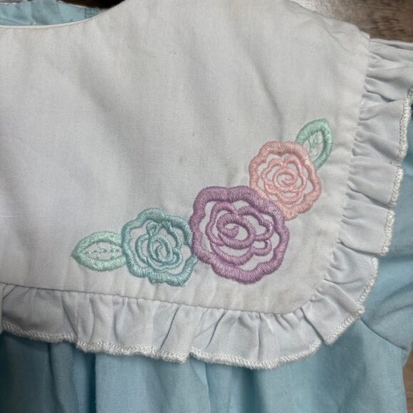 Southern Siblings Light Blue Dress Floral Embroidery Ruffle Girls 3T see INFO - Picture 8 of 8